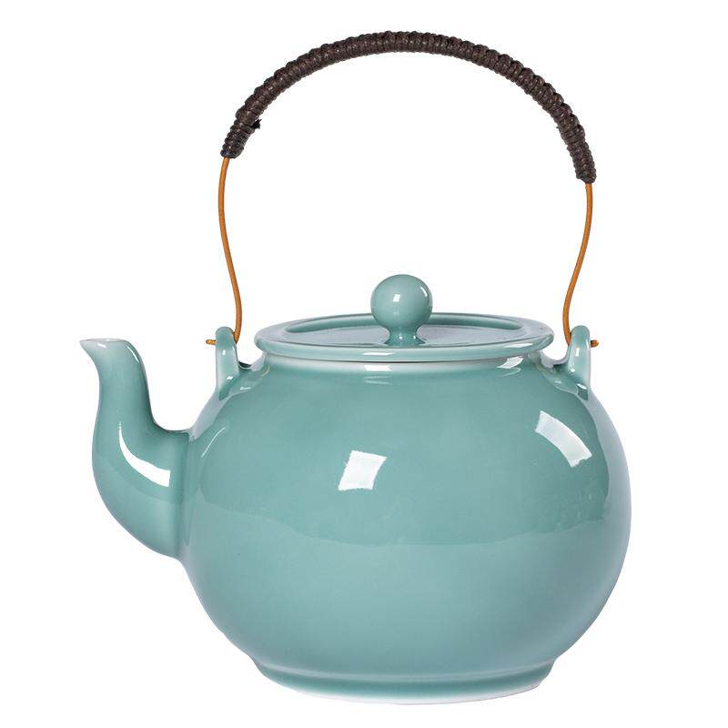 龙泉青瓷提梁泡茶壶单壶