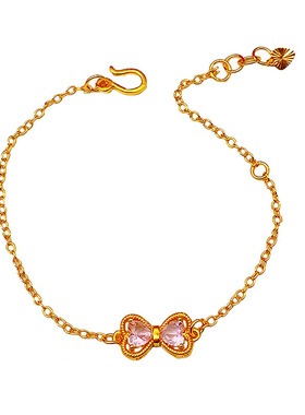 韩版百搭镶钻蝴蝶沙金手链