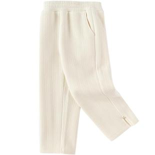 巴拉巴拉童装儿童长裤加绒提花针织裤秋冬裤子开叉时尚保暖洋气潮