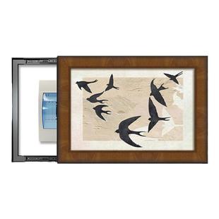 飞燕法式中古风电表箱盒遮挡装饰画实木配电箱餐厅挂画复古壁画