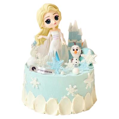艾莎爱莎公主城堡蛋糕装饰摆件