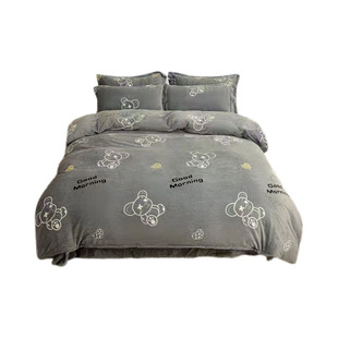 牛奶珊瑚绒被套冬季加厚保暖双面毛绒被子套单双人法兰绒被罩单件