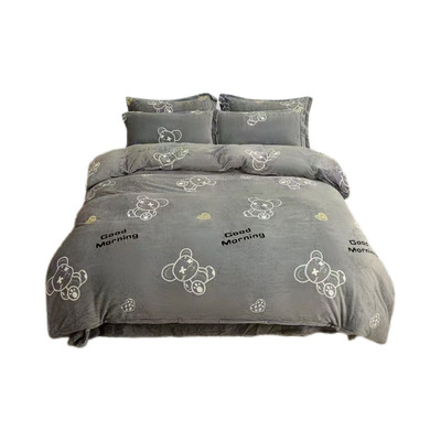 牛奶珊瑚绒被套冬季加厚保暖双面毛绒被子套单双人法兰绒被罩单件