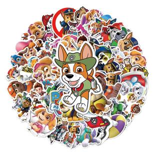 100张汪汪队贴纸行李箱电脑儿童奖励自行车头盔手机壳装饰卡通可爱动画角色涂鸦热卖Q版个性创意防水DIY贴画