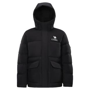 骆驼加厚羽绒服短款女2025冬季户外保暖面包服连帽休闲羽绒外套男