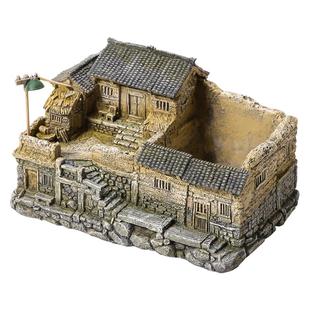 乡间印象老房子摆件复古树脂书房装饰桌面摆件中式新古典可发光