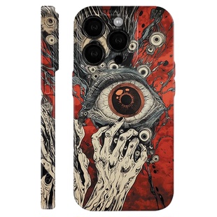 创意克苏鲁之眼暗黑新潮小众菲林亮面硬壳适用iPhone16PRO苹果15红米k70荣耀90华为MATE60PRO防摔IQNEO9全包X