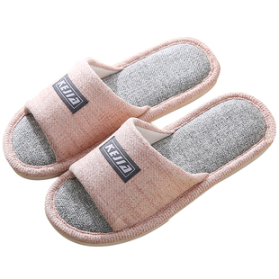 亚麻布拖鞋女家居家用夏季卧室内防滑棉麻男情侣夏天办公室秋四季