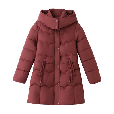 雅鹿中老年妈妈装中长款羽绒服