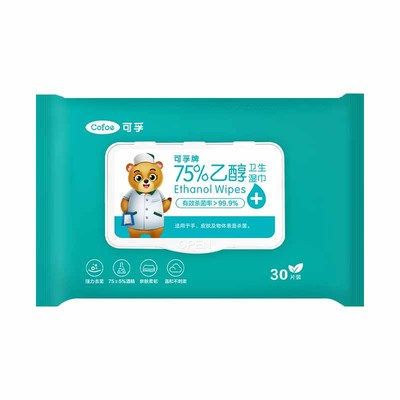 可孚酒精消毒湿巾75度杀菌加厚一次性家用湿纸巾大包卫生湿巾纸