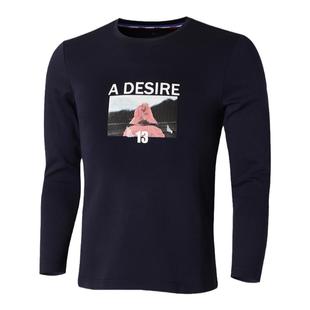 埃森图潮牌棉质运动休闲长袖t恤保暖打底衫t恤男长袖内衣潮流T恤