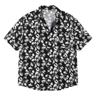 现在就出发白敬亭同款夏威夷冰丝花衬衫男短袖高级感衬衣休闲外套