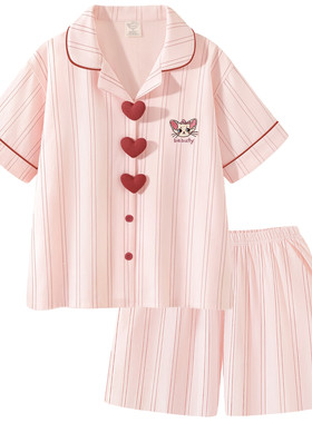 睡衣女款夏季凉感纯棉短袖家居服