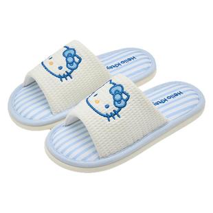 HelloKitty静音拖鞋女款春秋室内家居防滑无声公主可爱软萌亚麻夏