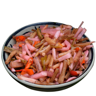 湖北竹溪特产泡菜酸辣萝卜杆老坛酸水腌制酸红薯杆辣椒炒菜下饭菜