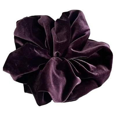 法式紫色贵气丝绒大肠发圈