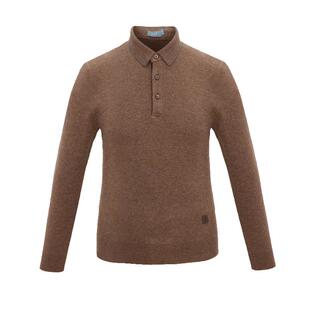 JODOLL乔顿男双色羊毛山羊绒毛衣冬季休闲舒适翻领保暖高弹羊毛衫