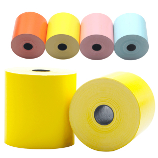 彩色打印纸80x80热敏纸黄色厨房出票机叫号小票纸餐饮57*50打印纸