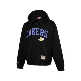 Mitchell&Ness卫衣勇士湖人时尚复古重磅休闲运动连帽外套男女MN