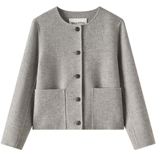 【100%绵羊毛】Marc O'Polo/MOP冬季新款时尚小香风双面呢外套女