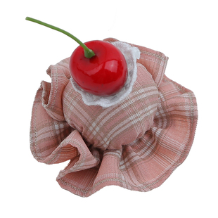 甜美格纹樱桃蛋糕小帽子发夹儿童生日头饰夹子拍照发饰宝宝发卡