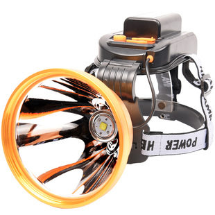 9900W头灯强光充电超亮头戴式led锂电黄光夜钓疝气3000米探照矿灯