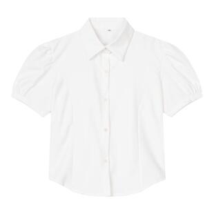 神仙club 原创制服JK收腰衬衫短袖日系泡泡袖纯欲风白衬衫女辣妹