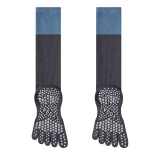 五指瑜伽袜子防滑专业女普拉提训练秋冬室内运动专用分趾小腿长筒