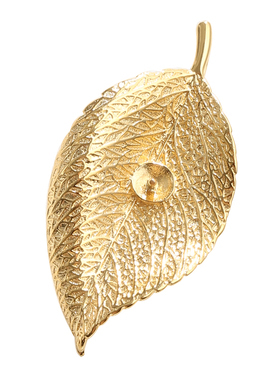 珍珠DIY配件日韩银杏叶吊坠扣头