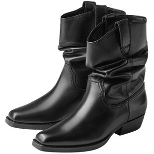 明星同款 73hours女鞋维港落日冬季新款堆堆靴复古西部短靴子女