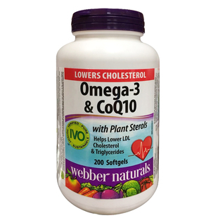 2瓶减10加拿大直邮WEBBER NATURALS伟博辅酶Q10和鱼油软胶囊200粒