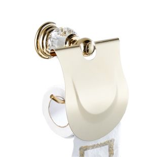 欧式卷纸架镀金色纸巾架水晶卷纸器厕巾架手纸架卫浴挂件可免打孔