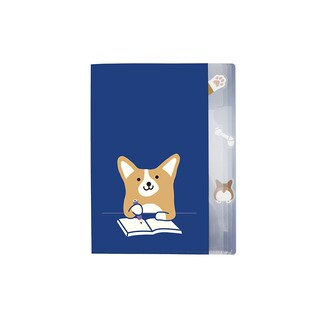 韩国bookfriends可爱猫咪柯基3层A4半透明索引文件夹资料袋试卷套