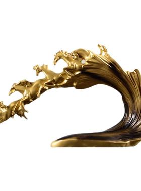 马到成功办公室摆件玄关电视柜家居饰品现代北欧工艺品客厅商务礼