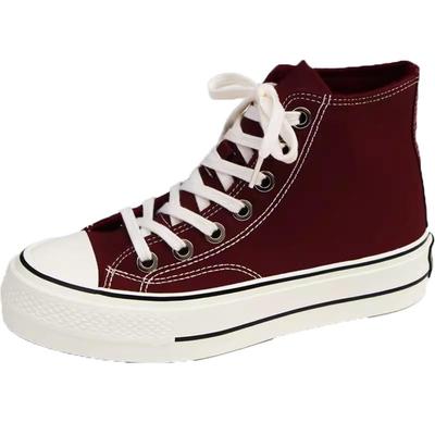 环球高帮圆头休闲百搭加绒帆布鞋