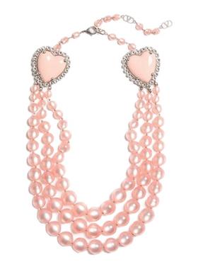 华伦天奴VALENTINO女士 COEUR HYPERBOLE 金属 树脂和仿水晶项链