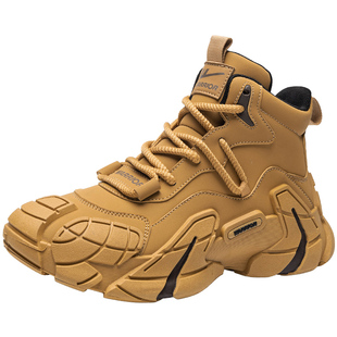 回力靴子男款2026冬季新款高帮防水工装马丁皮靴休闲痞帅登山鞋男