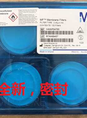 议价Millipore密理博HAWP04700混合纤维素酯滤膜0.45umX47mm