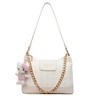 高级感洋气小包包女2026新款通勤单肩腋下包流行格子斜挎包hobo包