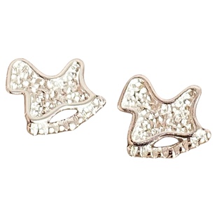 巳巳如意 旋转小马925银针耳钉女秋冬精致小巧本命年免摘耳环耳饰