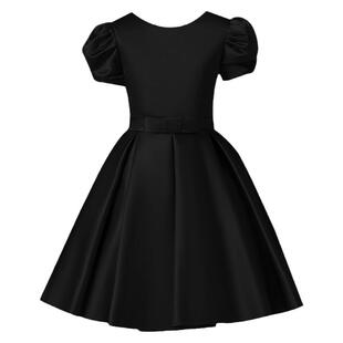 女童黑色晚礼服公主裙儿童礼服裙高端钢琴演奏学生短款乐团演出服
