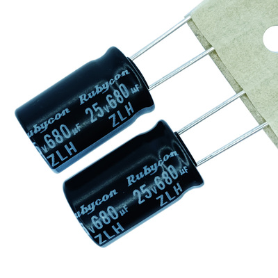 实物图20只25v680uf红宝石10*16频低阻ZLH电源滤波铝电解电容器