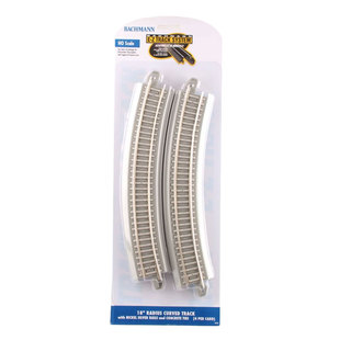 百万城ho比例新版仿真水泥枕木镍合金18英寸弯轨火车模型轨道4根