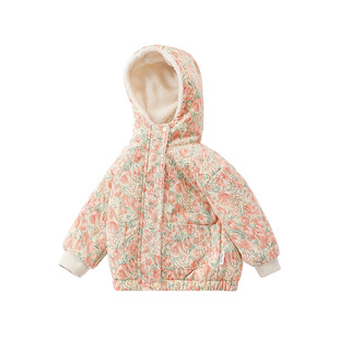 女童加绒外套秋冬装儿童加厚灯芯绒上衣小童宝宝加厚衣服冬季童装