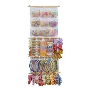 儿童发饰收纳神器壁挂大容量女童发夹发卡发圈发箍饰品盒头饰挂袋