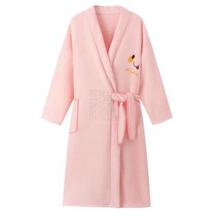 大码长袖男女浴袍睡袍新款比全棉纯棉吸水浴巾居家珊瑚绒加厚睡衣