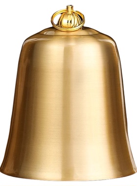 地钟铜钟摆件铜铃光面挂钟家用工艺品大门挂件客厅家居带敲棒