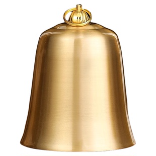 地钟铜钟摆件铜铃光面挂钟家用工艺品大门挂件客厅家居带敲棒