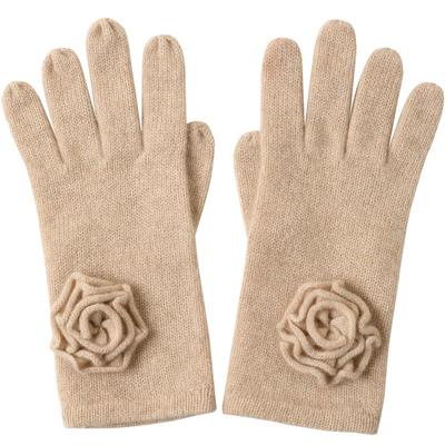 山羊绒触屏手套女手编玫瑰送礼盒