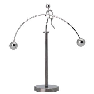 小铁人不倒翁玩具物理不锈钢小摆件抽象生日礼物牛顿摆球平衡鹰鸟